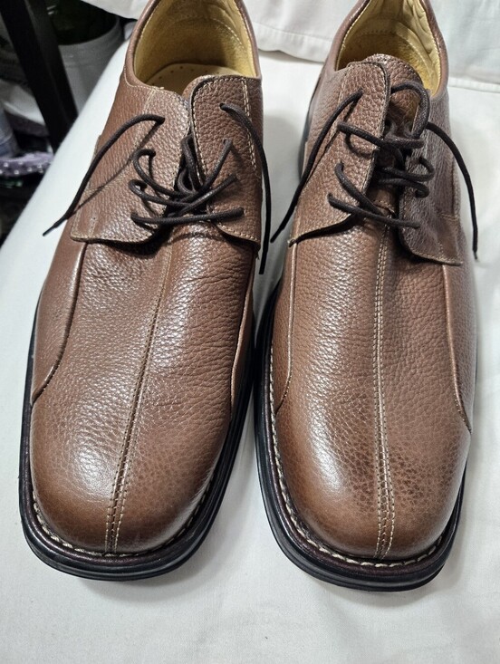 Belvedere Baybridge Men\'s Brown Pebbled Leather Tied Shoe sz 15D